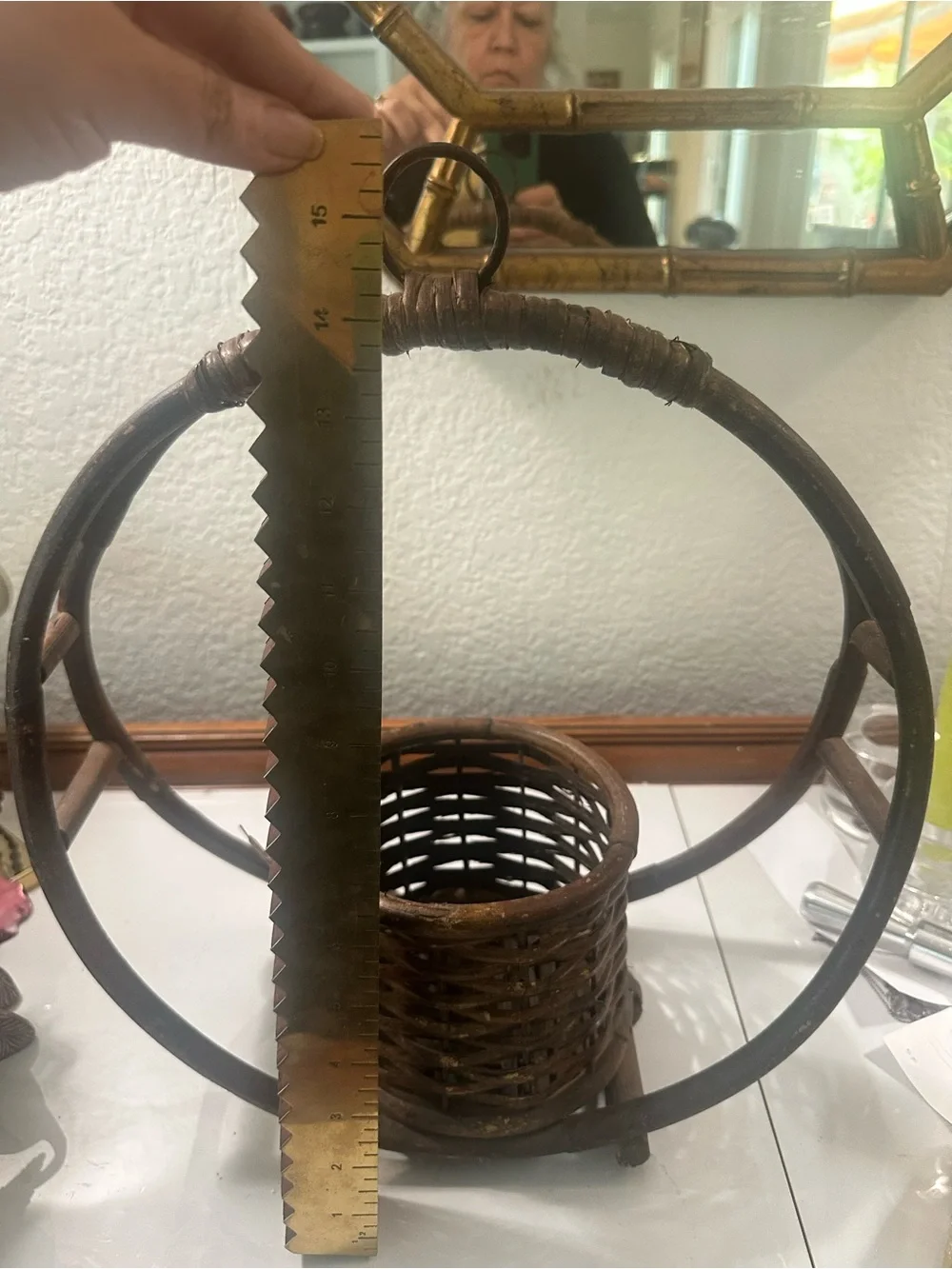 Rustic Brown Woven Bamboo Decorative Basket planter